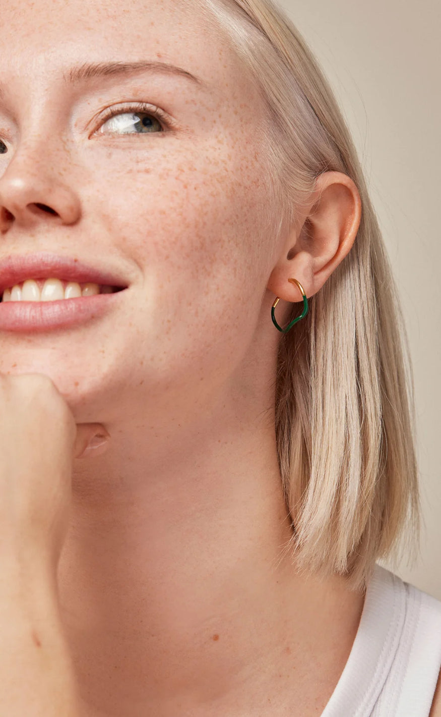 ENAMEL Copenhagen Øreringer - Sway - Petrol Green