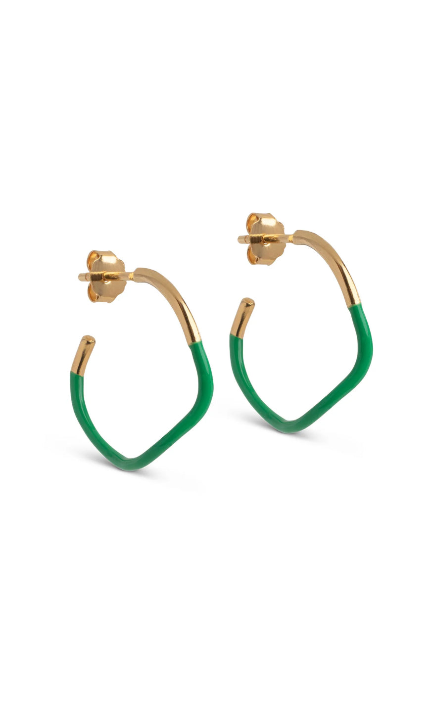 ENAMEL Copenhagen Øreringer - Sway - Petrol Green