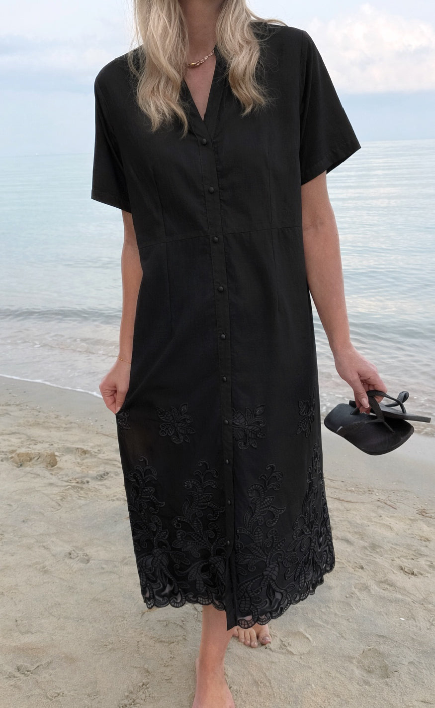 Say INA Copenhagen Kjole - Elvira - Black W. Embroidery
