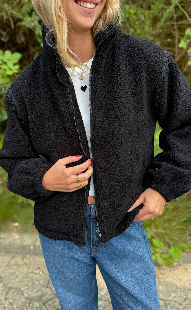 Say INA Copenhagen Fleece Jakke - Fia - Black