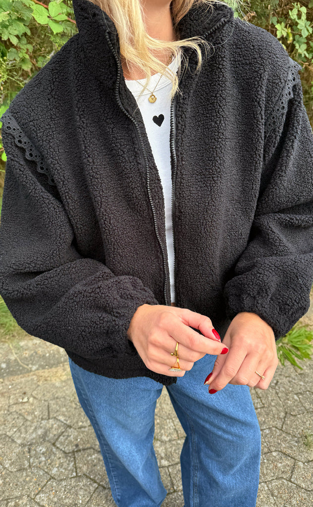 Say INA Copenhagen Fleece Jakke - Fia - Black