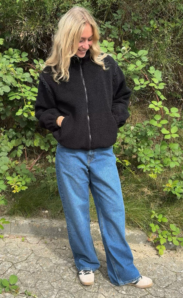 Say INA Copenhagen Fleece Jakke - Fia - Black