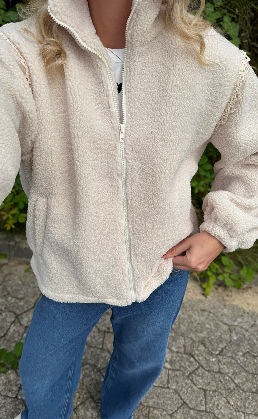 Say INA Copenhagen Fleece Jakke - Fia - Off White