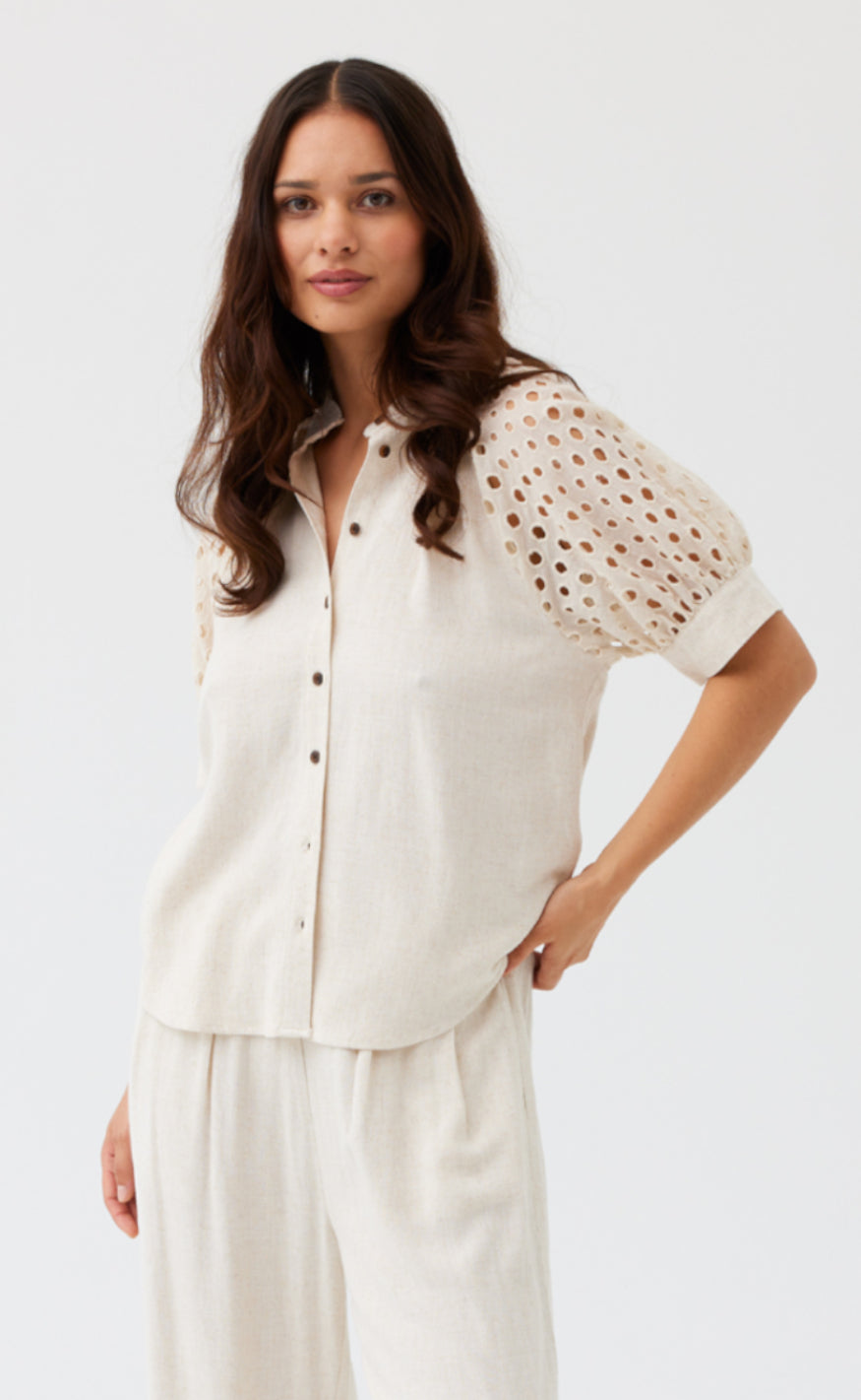 Freequent Bluse - Lara - Moonbeam Melange