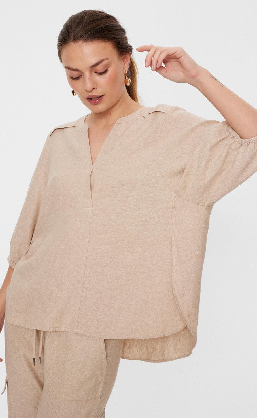 Freequent Bluse - Lava 204290 - Sand Melange