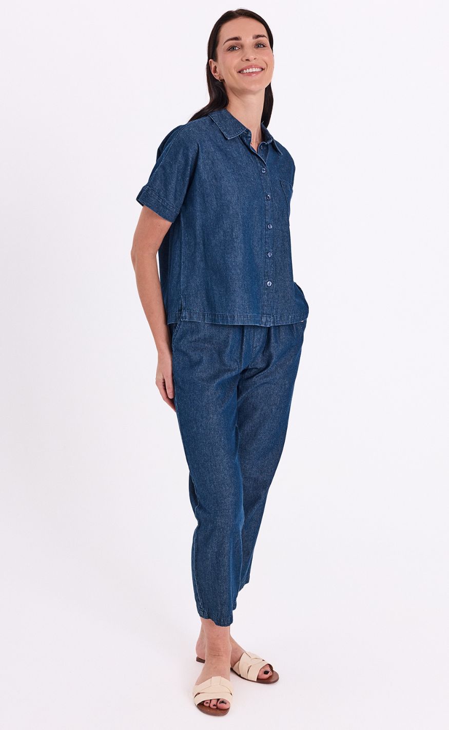 Freequent Bukser - Esronda - Dark Blue Denim