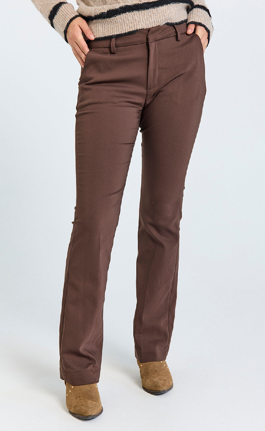 Freequent Bukser - Isadora Bootcut - Coffee Bean