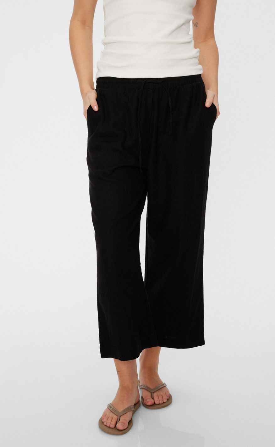 Freequent Bukser - Lava 7/8 - Black