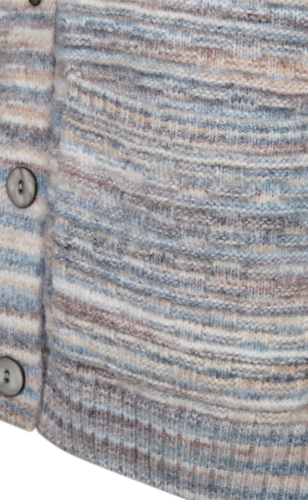 Freequent Cardigan - Grsclas - Star Off-white w. Baby Blue