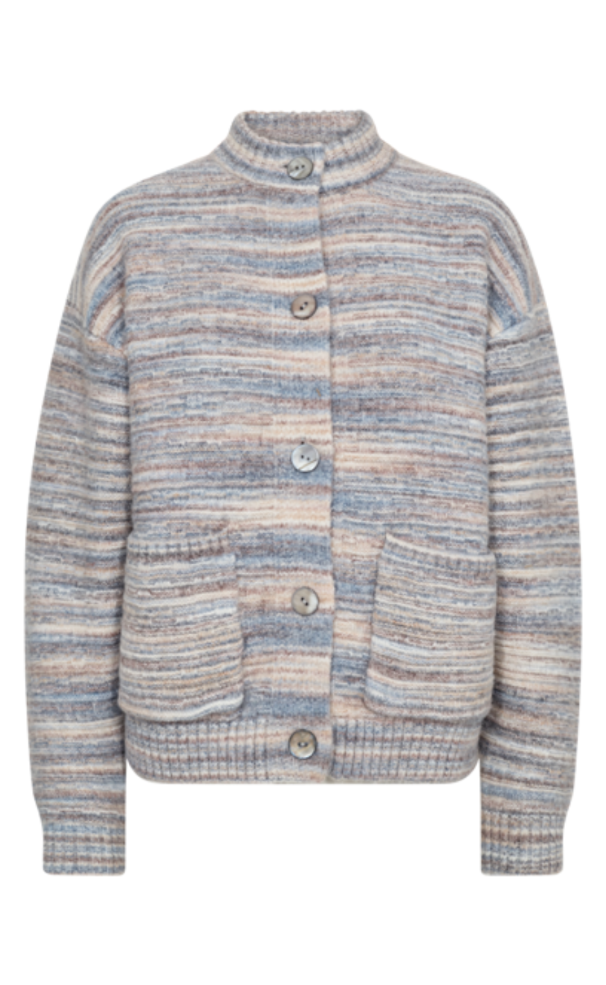 Freequent Cardigan - Grsclas - Star Off-white w. Baby Blue