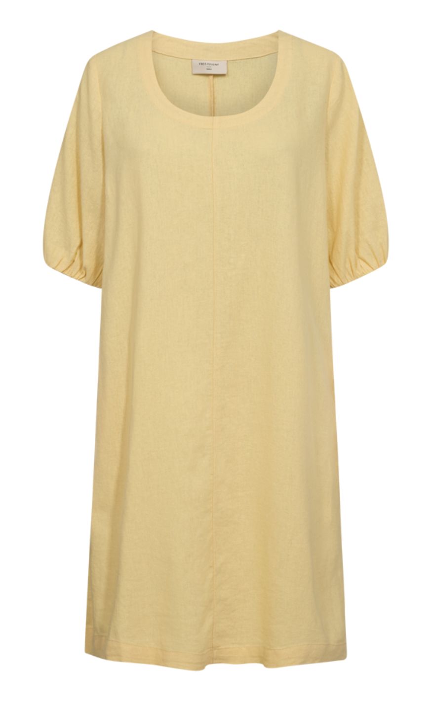 Freequent Kjole - Lava Round Neck - Golden Haze