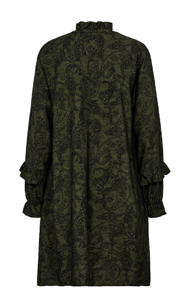 Freequent Kjole - Molin - Kombu Green w. Black