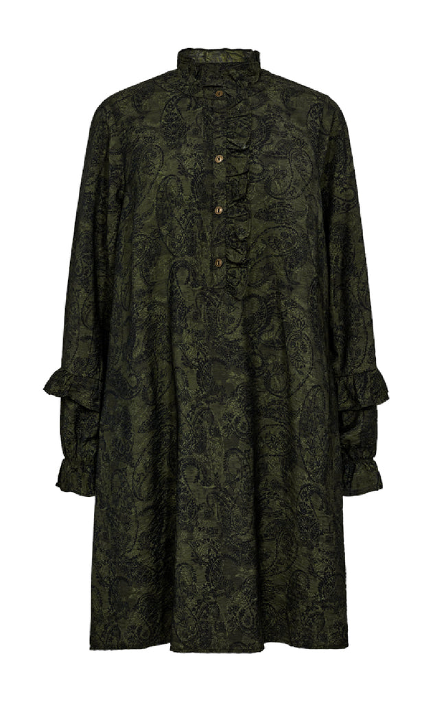 Freequent Kjole - Molin - Kombu Green w. Black