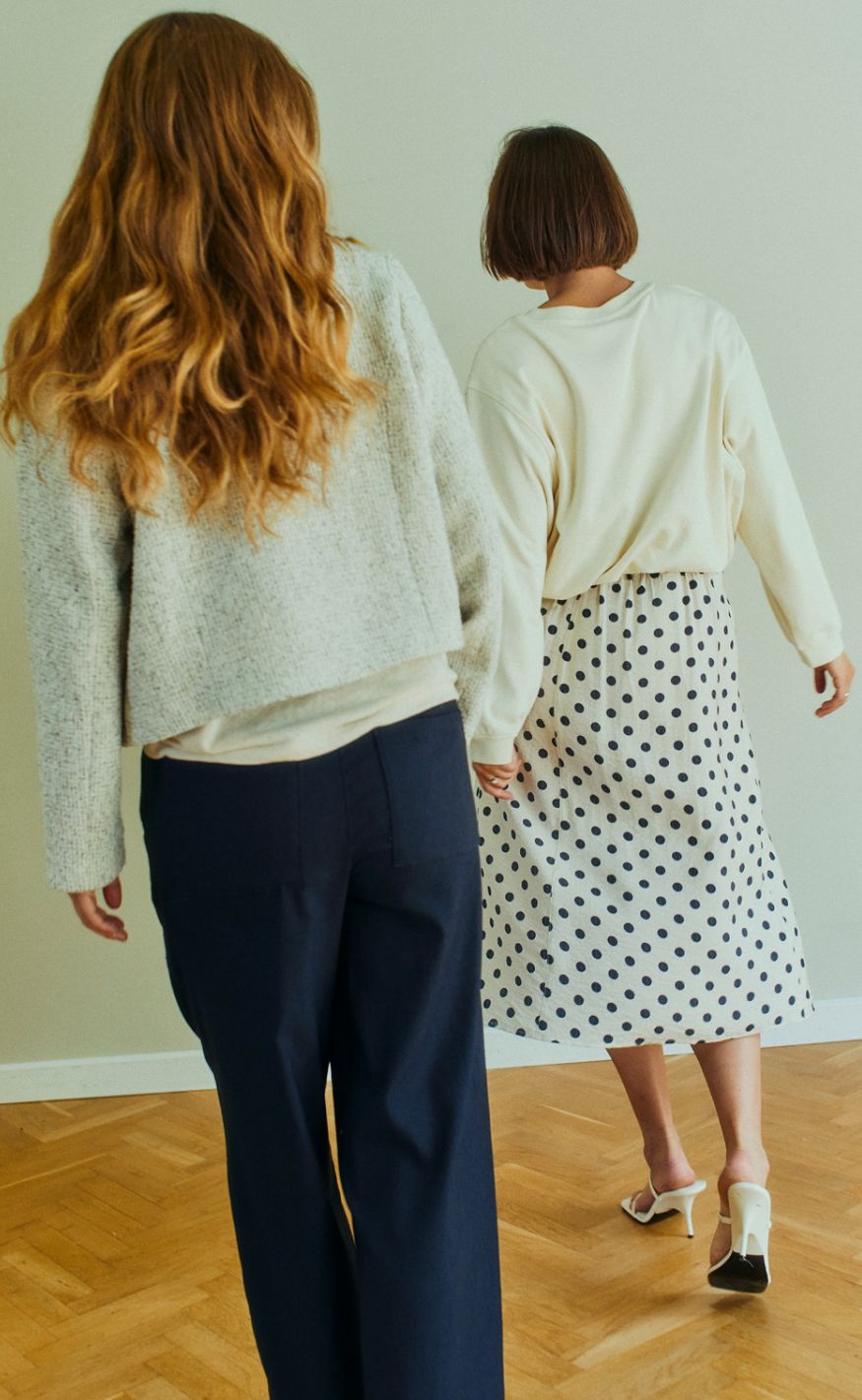 Freequent Skjørt - Alma - Moonbeam w. Navy Blazer