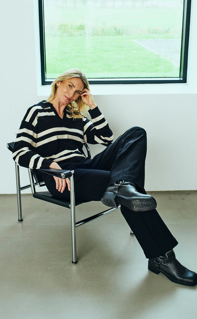 Freequent Pullover - Flow - Black w. Moonbeam Melange