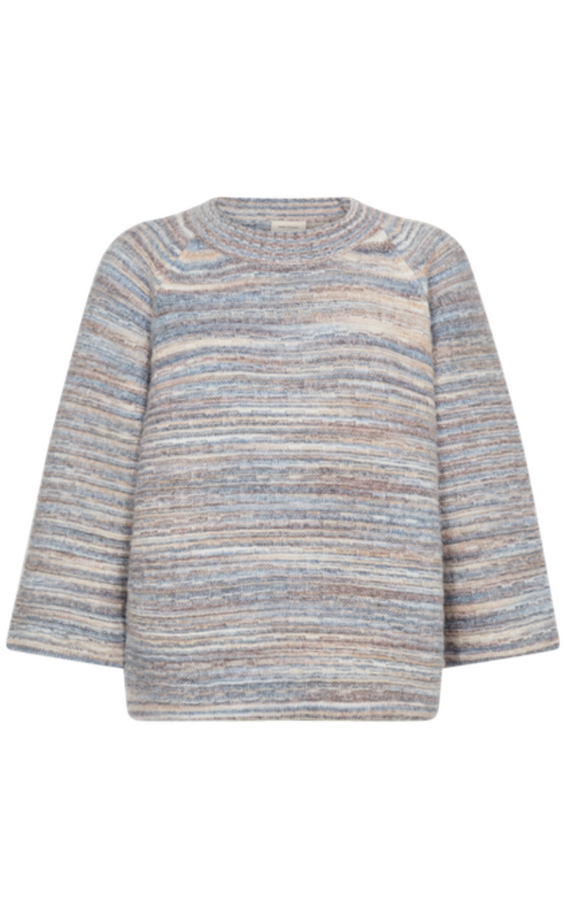 Freequent Pullover - Grsclas - Star Off-white w. Baby Blue