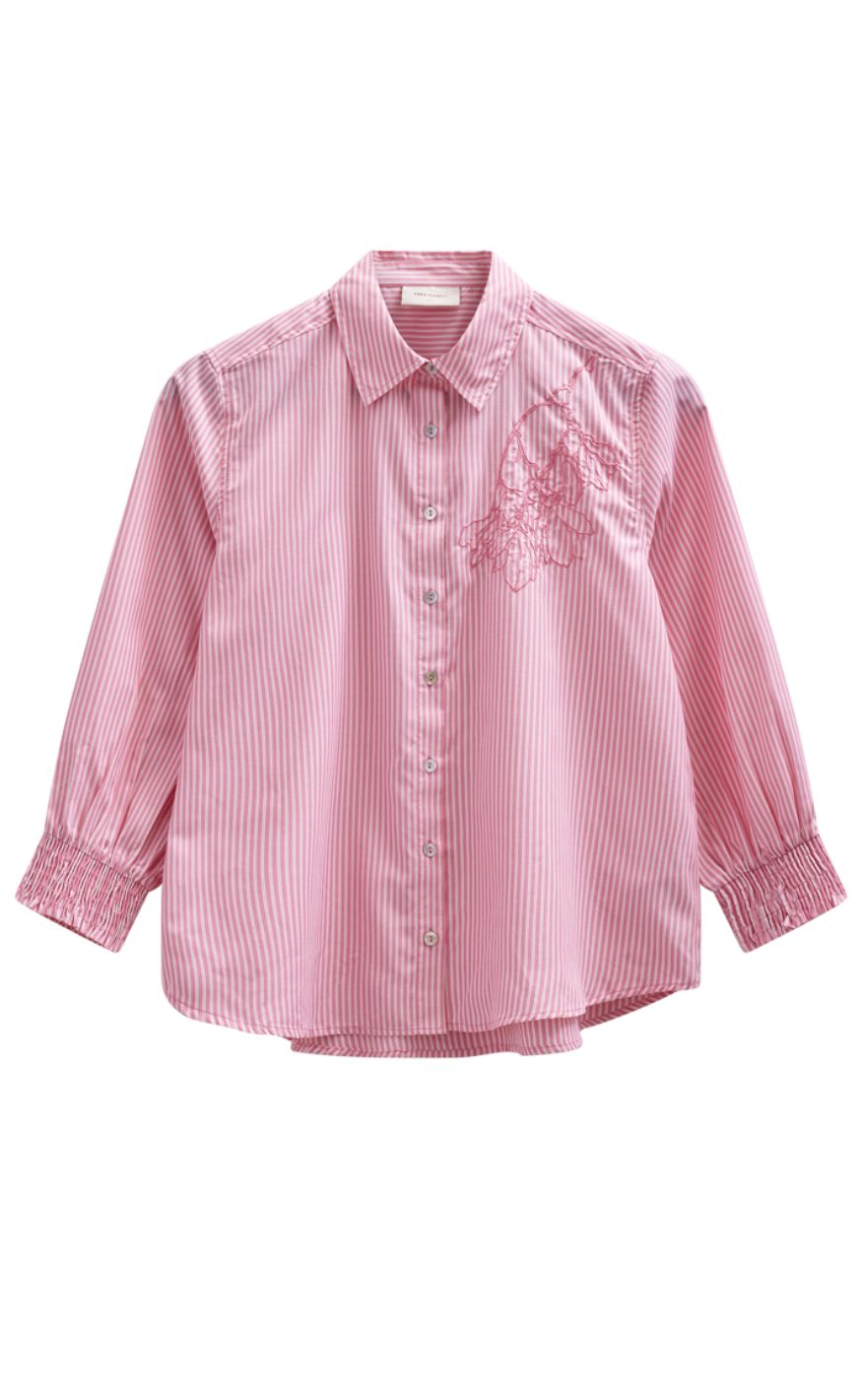 Freequent Skjorte - Evalina - Wild Orchid w. Star Off-white