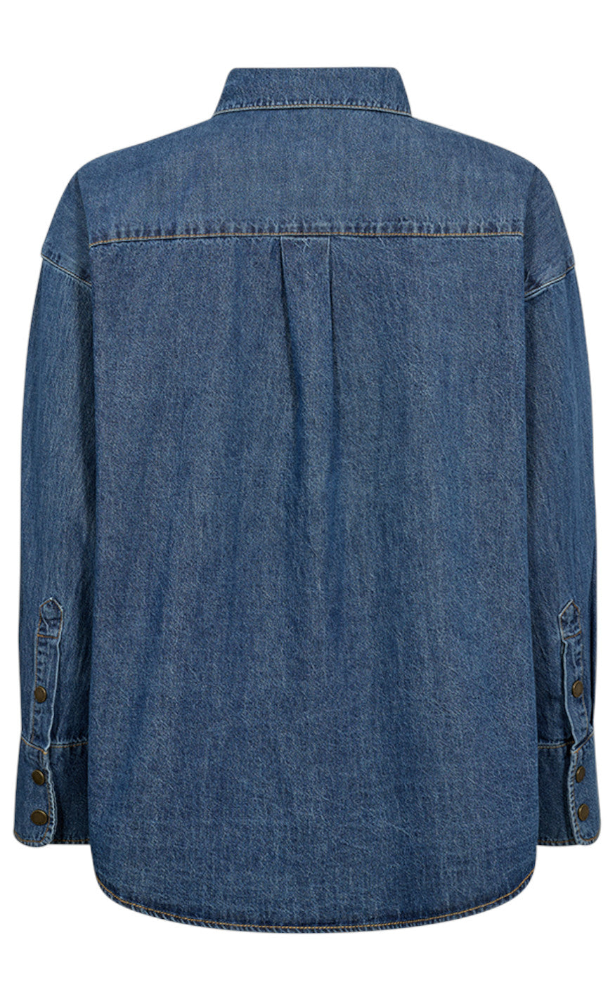 Freequent Skjorte - Lisea - Medium Blue Denim