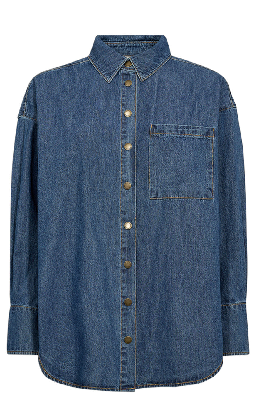 Freequent Skjorte - Lisea - Medium Blue Denim