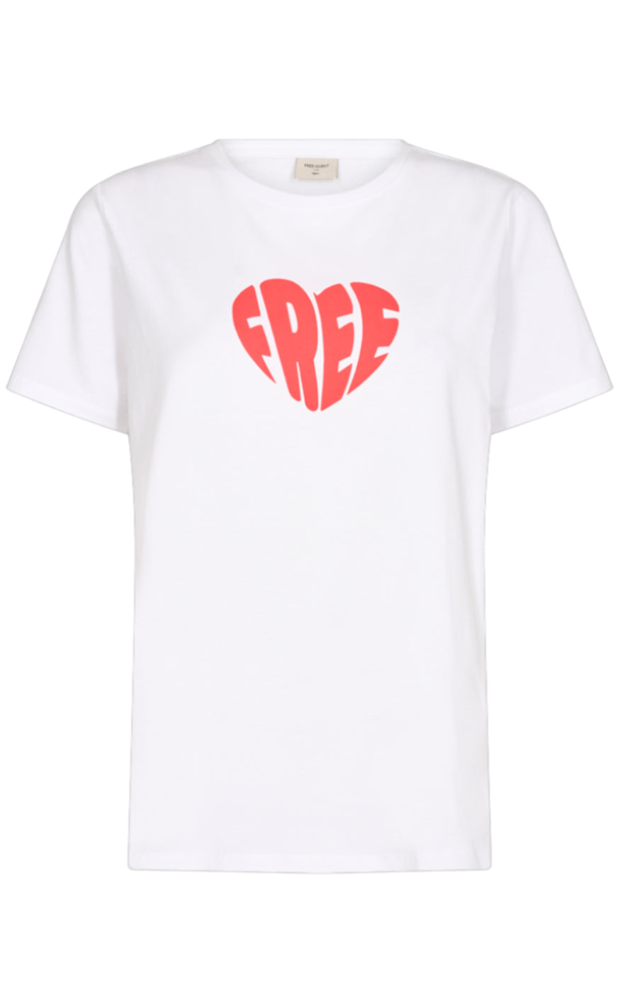 Freequent T-shirt - Fenjal - Brilliant White W. Cherry Tomato