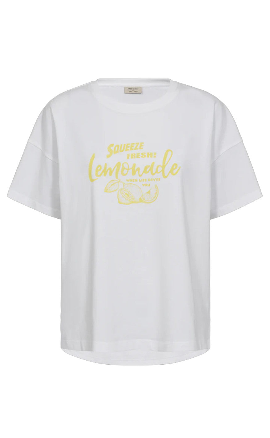 Freequent T-shirt - Fenjal - Brilliant White w. Goldfinch