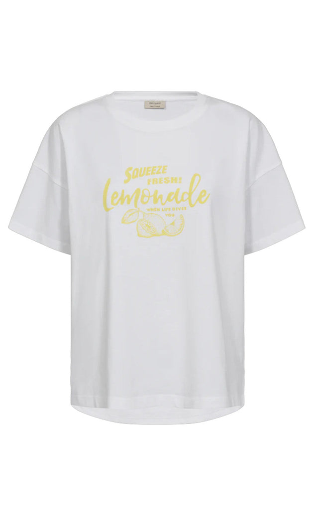 Freequent T-shirt - Fenjal - Brilliant White w. Goldfinch
