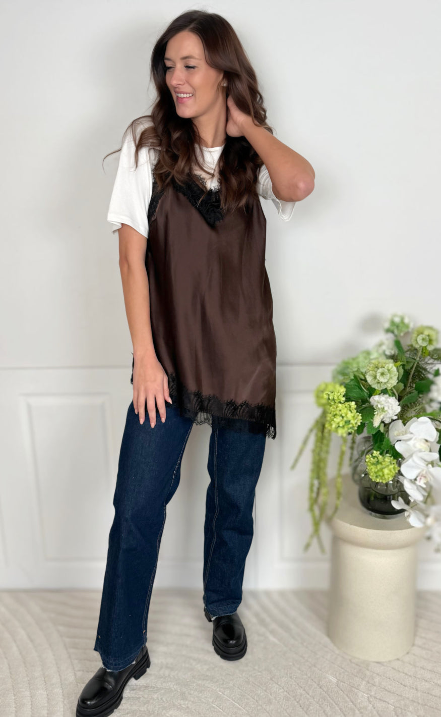Freequent Topp - Dova - Coffee Bean w. Black