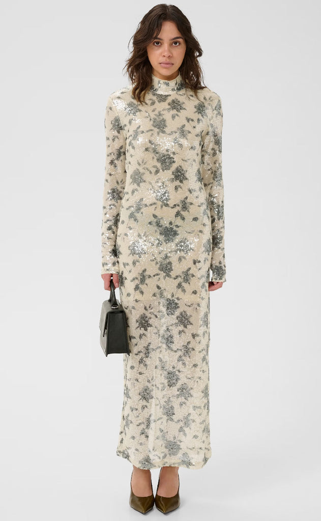 Gestuz Kjole - Sveda - Champagne/Black sequins