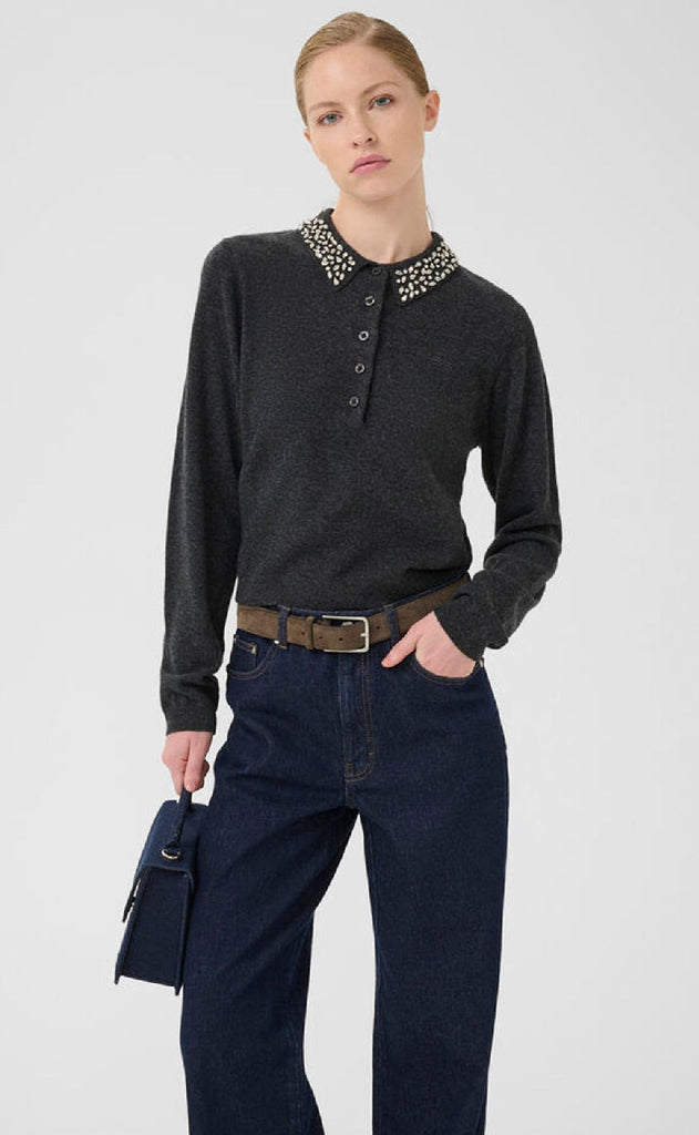 Gestuz Pullover - Manzi - Deep Graphite Melange