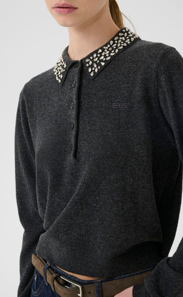 Gestuz Pullover - Manzi - Deep Graphite Melange