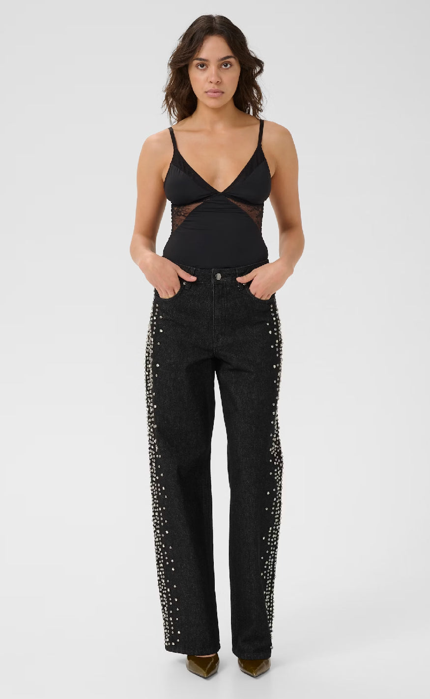 Gestuz Top - Cami Blonde - Black