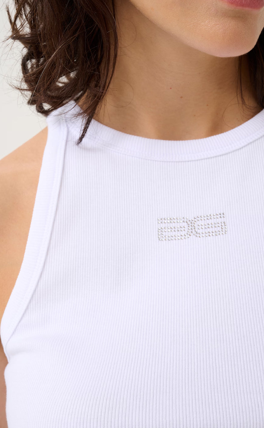 Gestuz Topp - Drew Rhinestone - Bright White