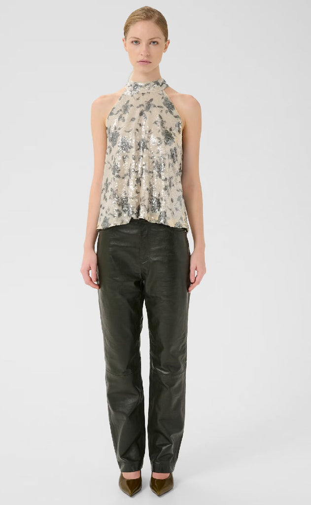 Gestuz Topp - Sveda - Champagne/Black sequins