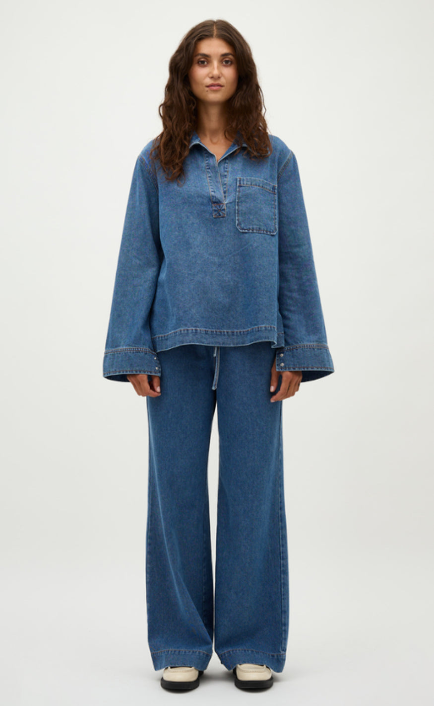 Global Funk Bluse - Maitana-G - Mid Vintage Blue