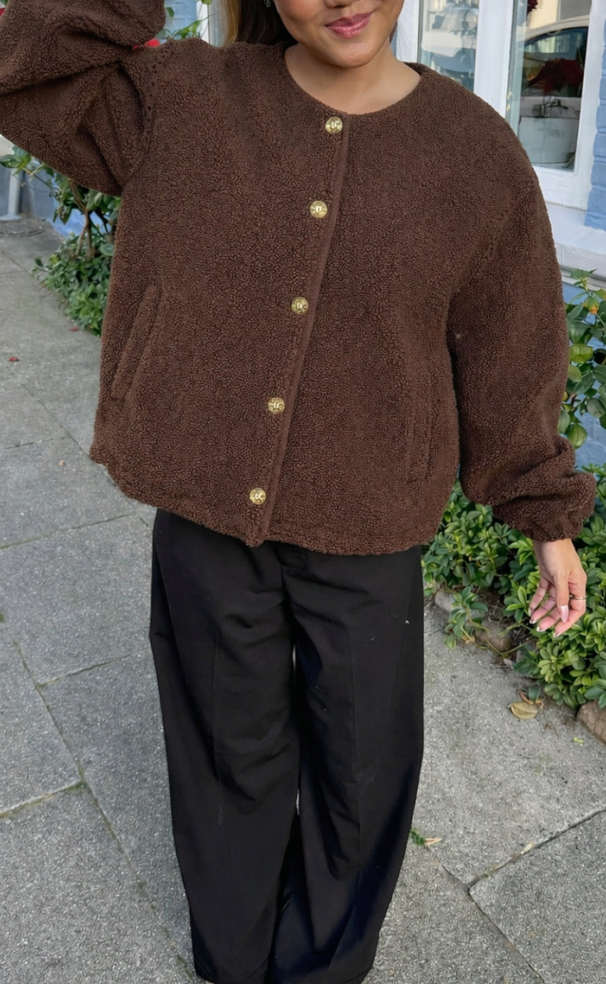 Say INA Copenhagen Fleece Jakke - Gloria - Dark Brown