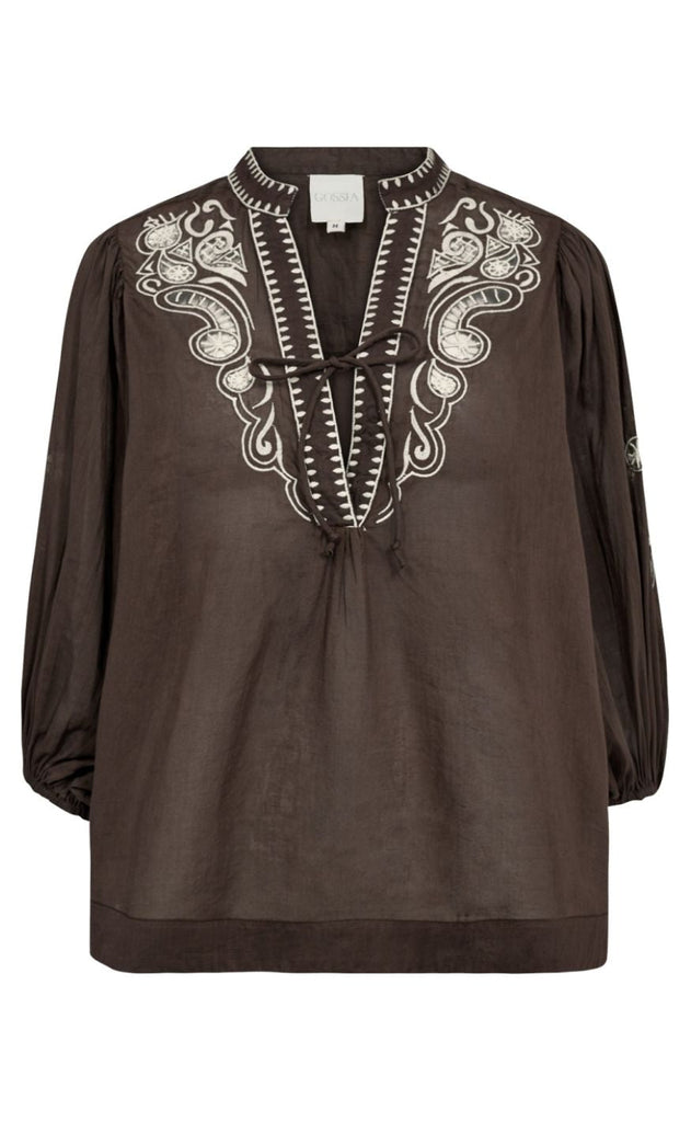 Gossia Bluse - Noura - Brown-Creme