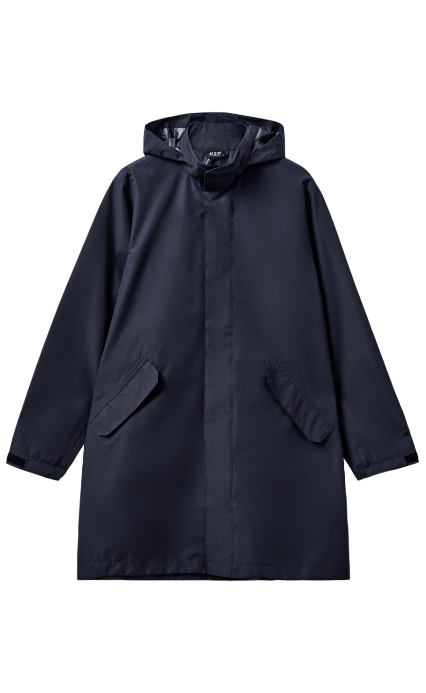 H2O Regnjakke - Rømø Long - Navy