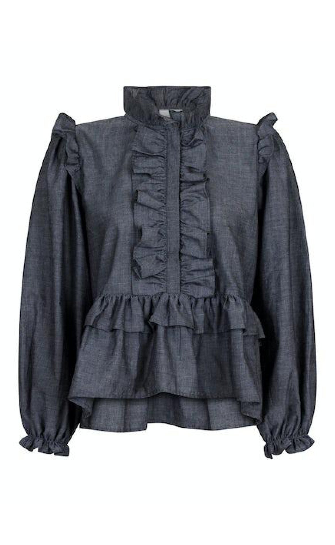 Neo Noir Bluse - Hawaii Chambray - Black