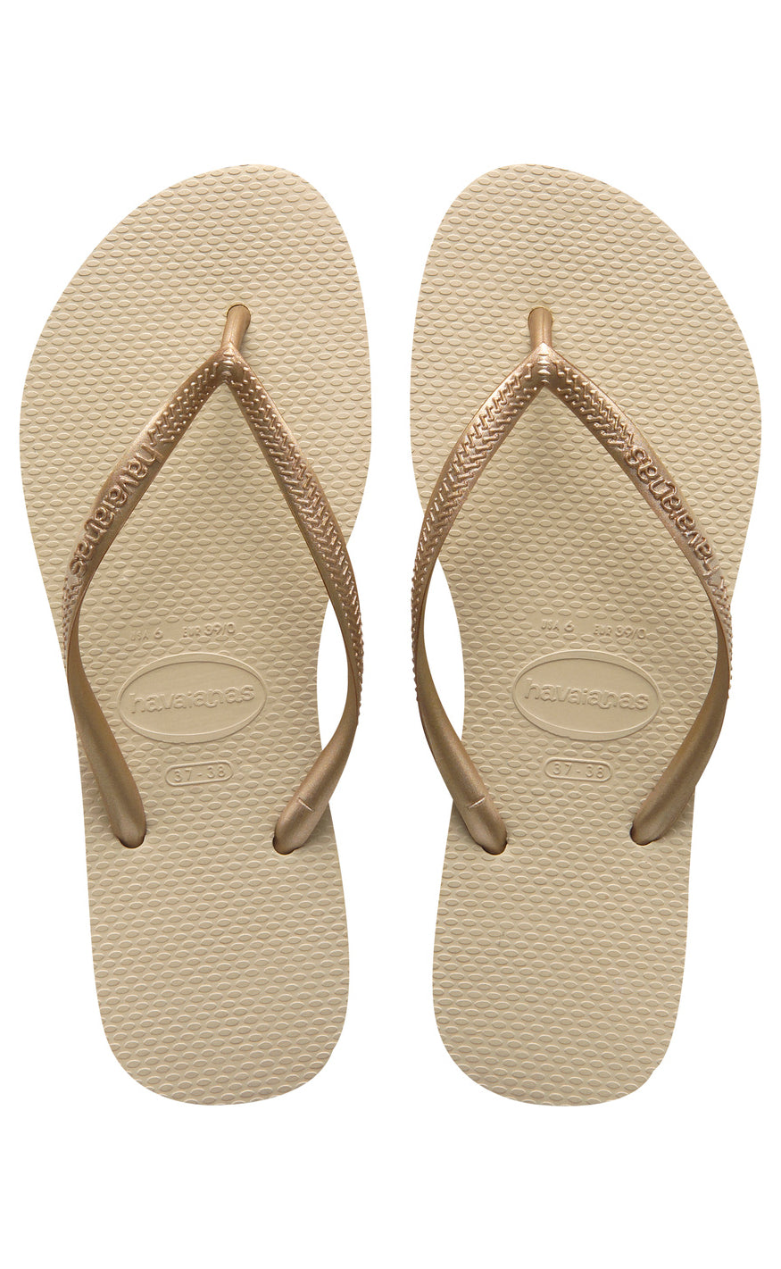 Havaianas Klipklappere - Slim - SandGrey/L. Gold