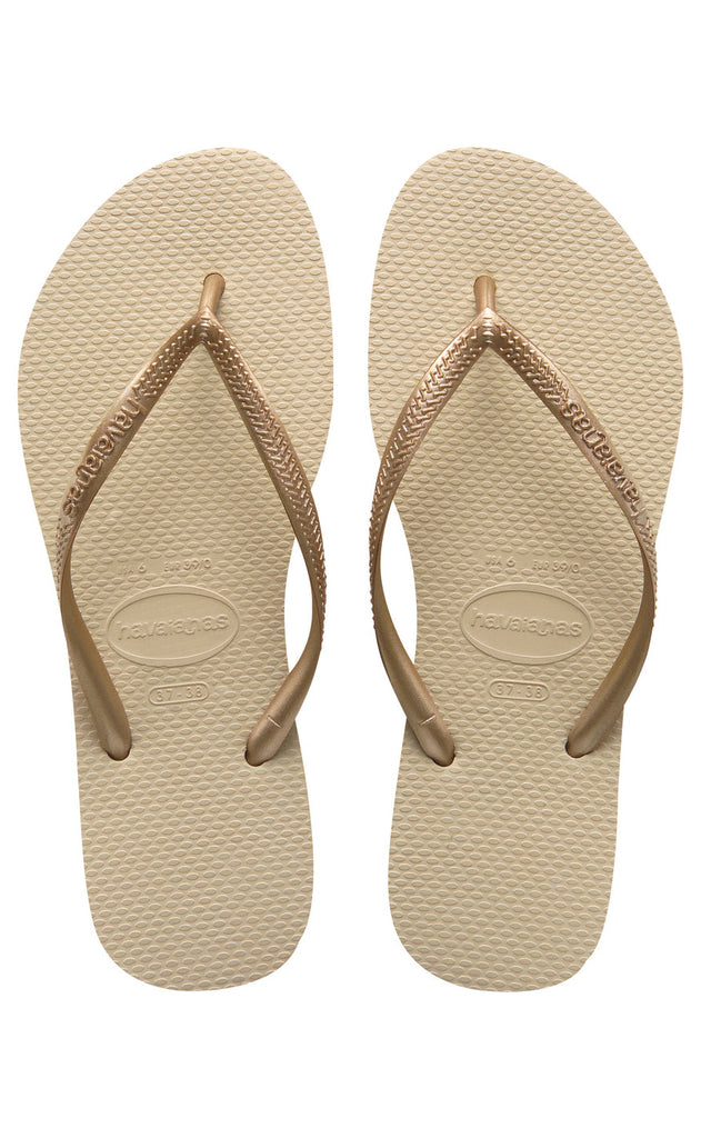 Havaianas Klipklappere - Slim - SandGrey/L. Gold