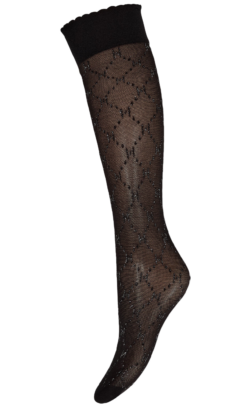Hype The Detail Strømper - Knee High Logo - Silver Lurex