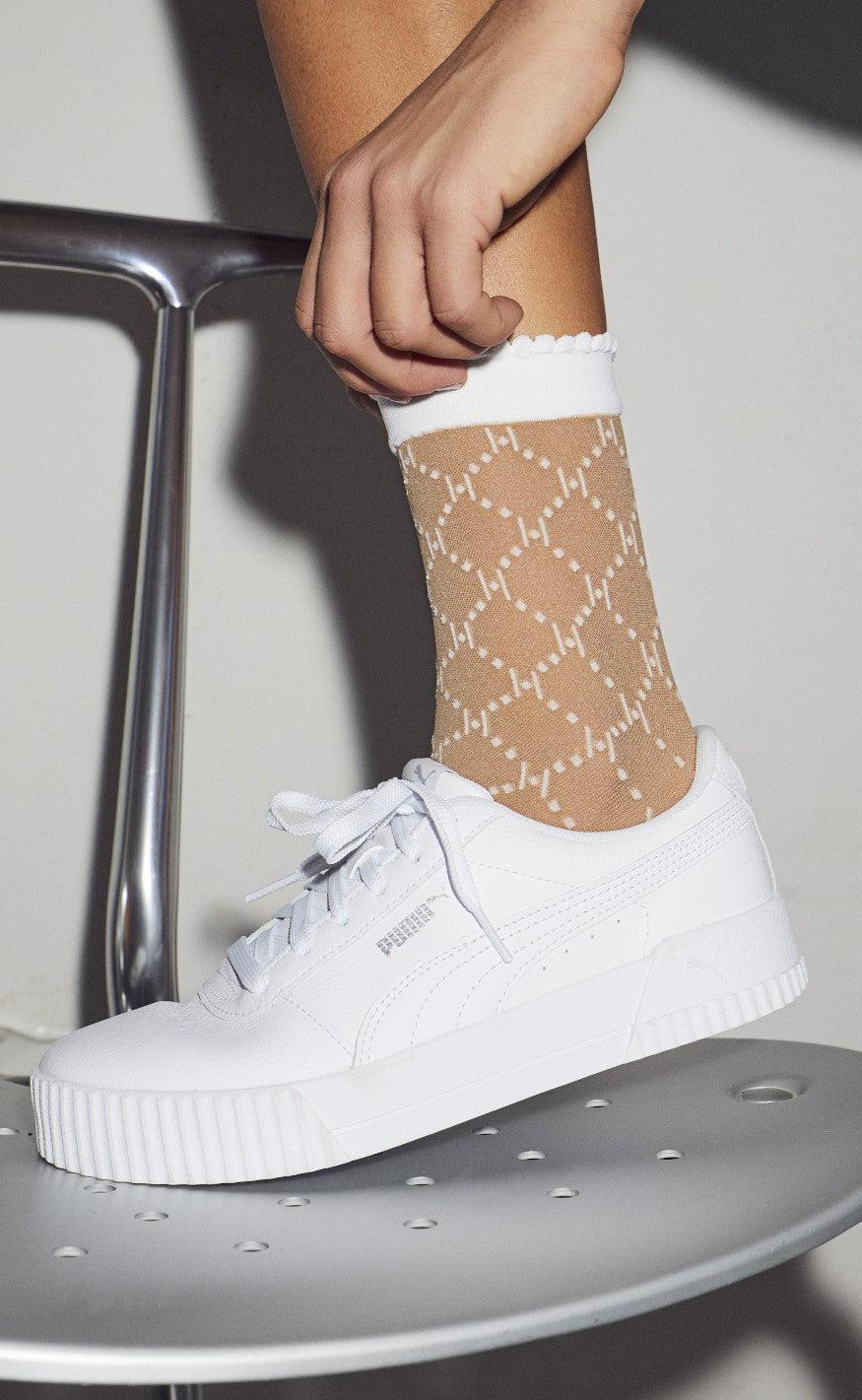 Hype The Detail Strømper - Logo 25 Denier - White