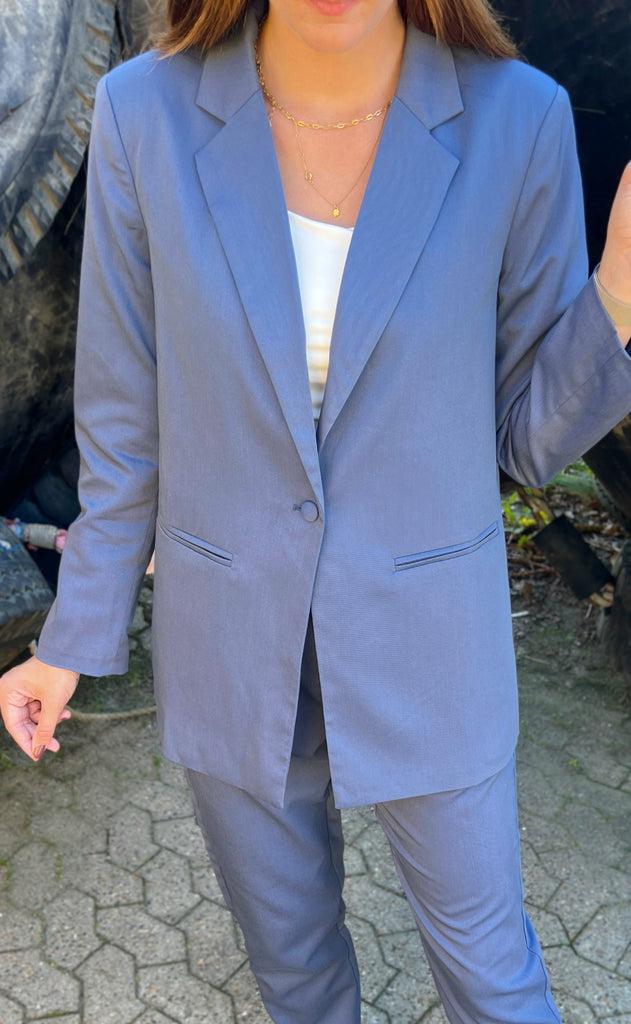 INA Copenhagen Blazer - Zoey - Dusty Blue