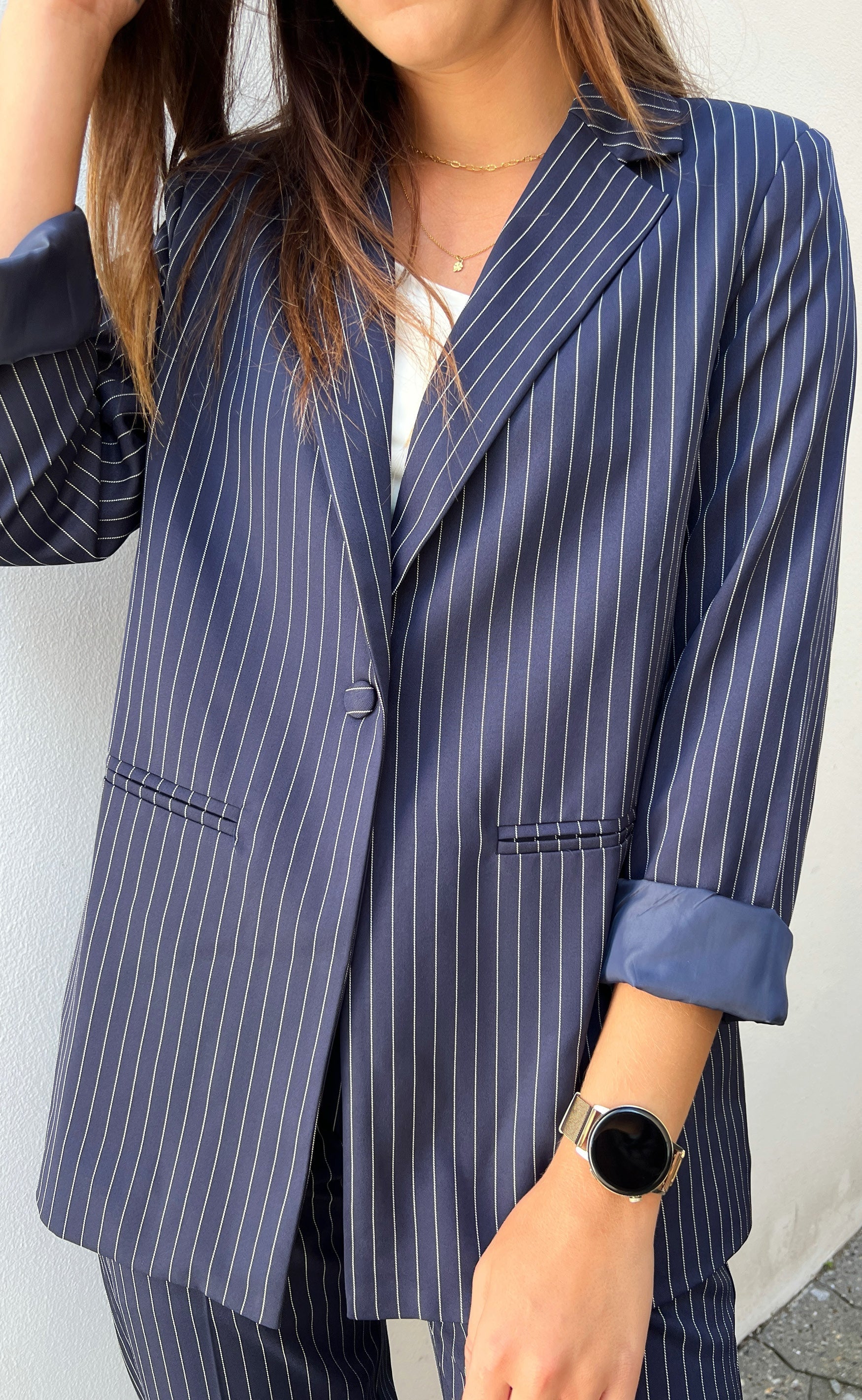 INA Copenhagen Blazer - Zoey - Navy Pinstripe