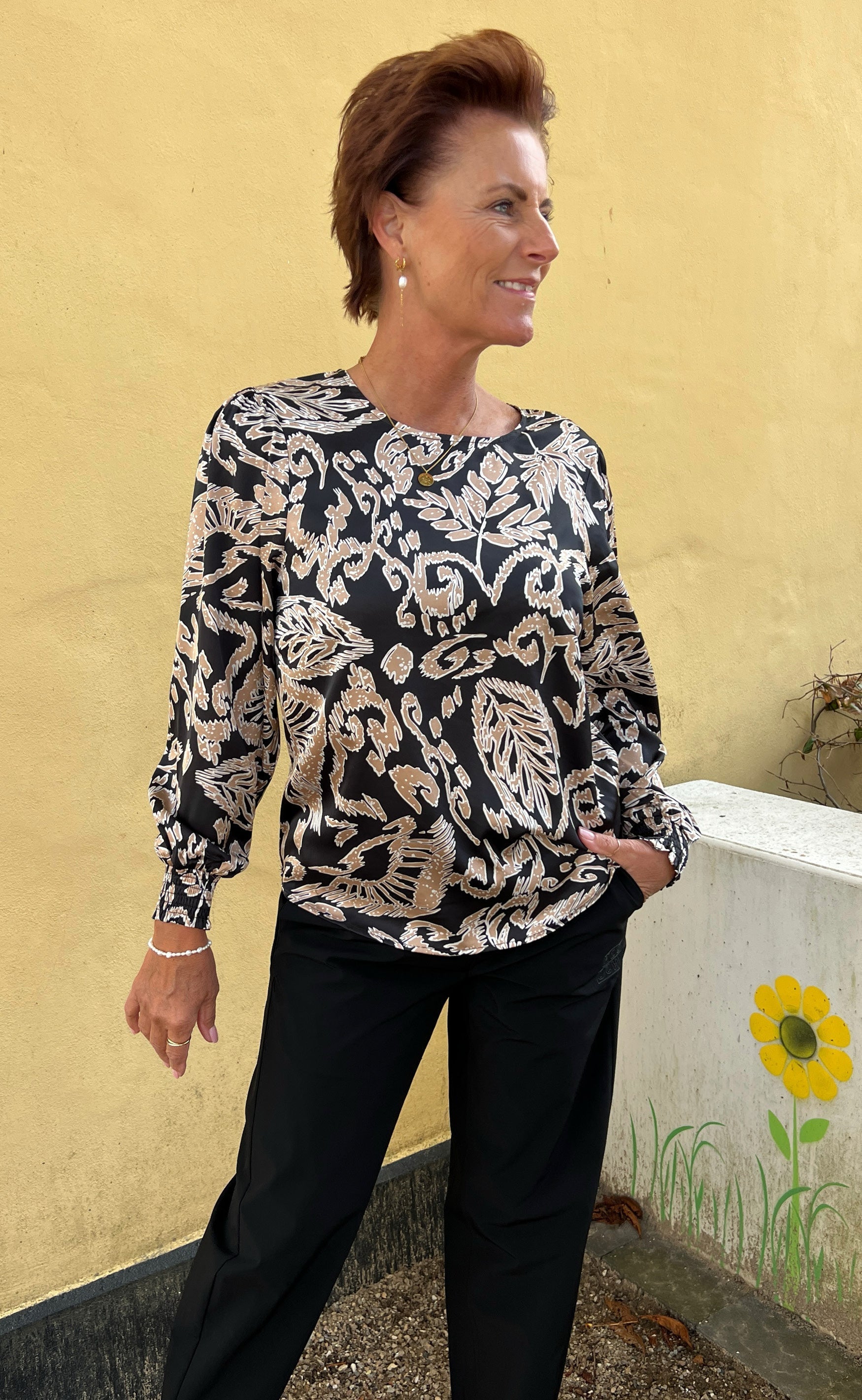 INA Copenhagen Bluse - Chili - Brown Leaf
