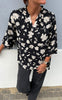 Say INA Copenhagen Bluse - Datia - Black W. Beige Flowers