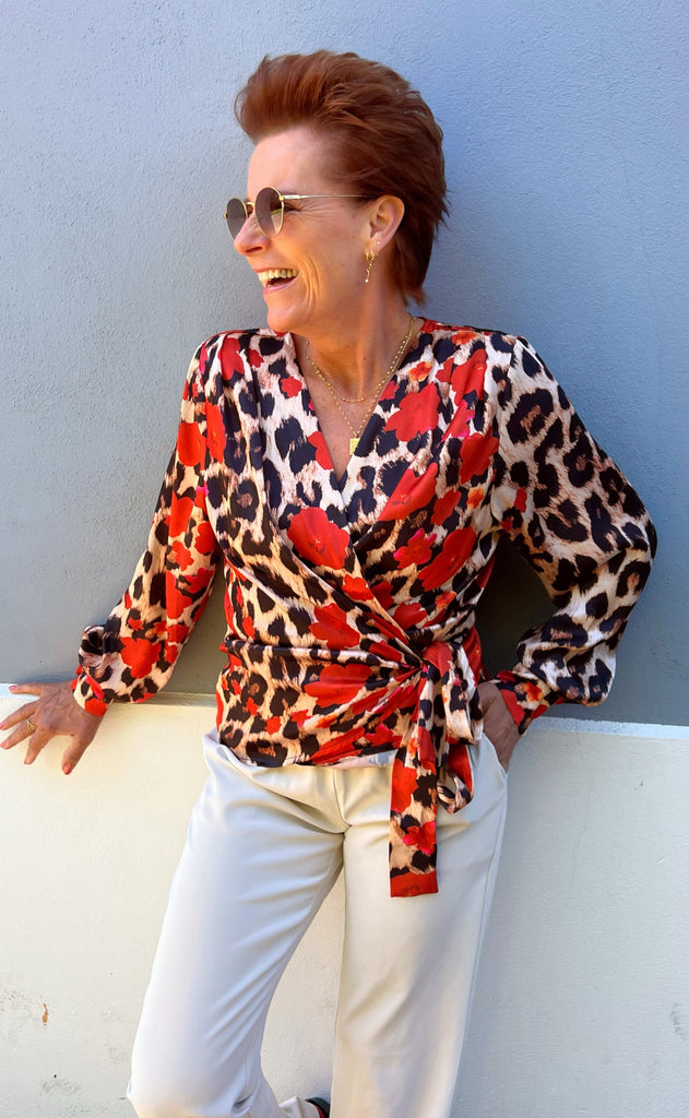 INA Copenhagen Bluse - Josse - Leopard Flower