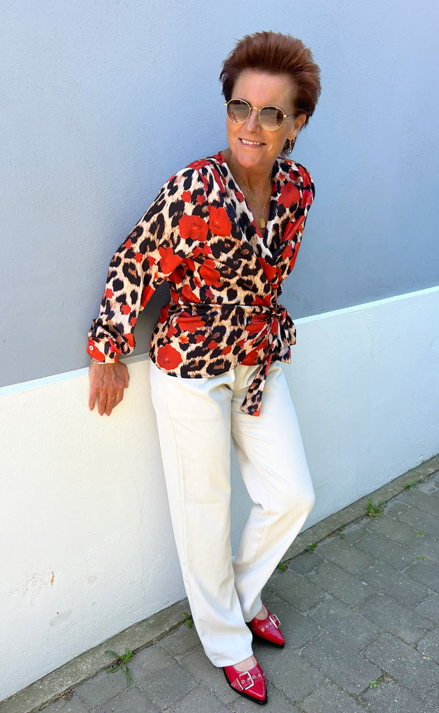 INA Copenhagen Bluse - Josse - Leopard Flower