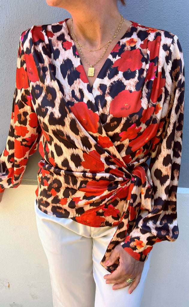 INA Copenhagen Bluse - Josse - Leopard Flower