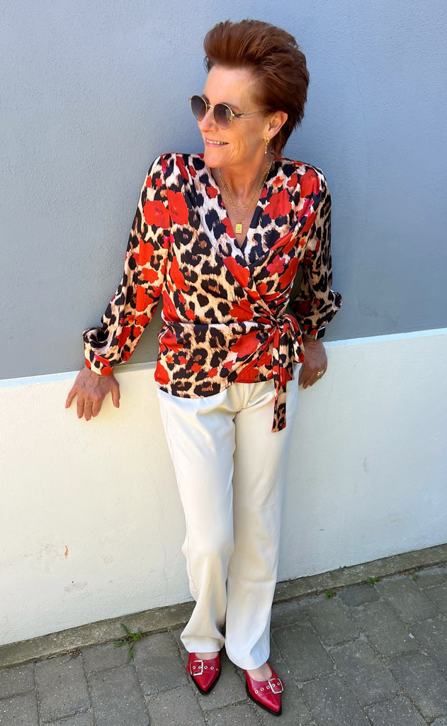 INA Copenhagen Bluse - Josse - Leopard Flower